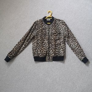Equipment Silk Bomber Leopard Print